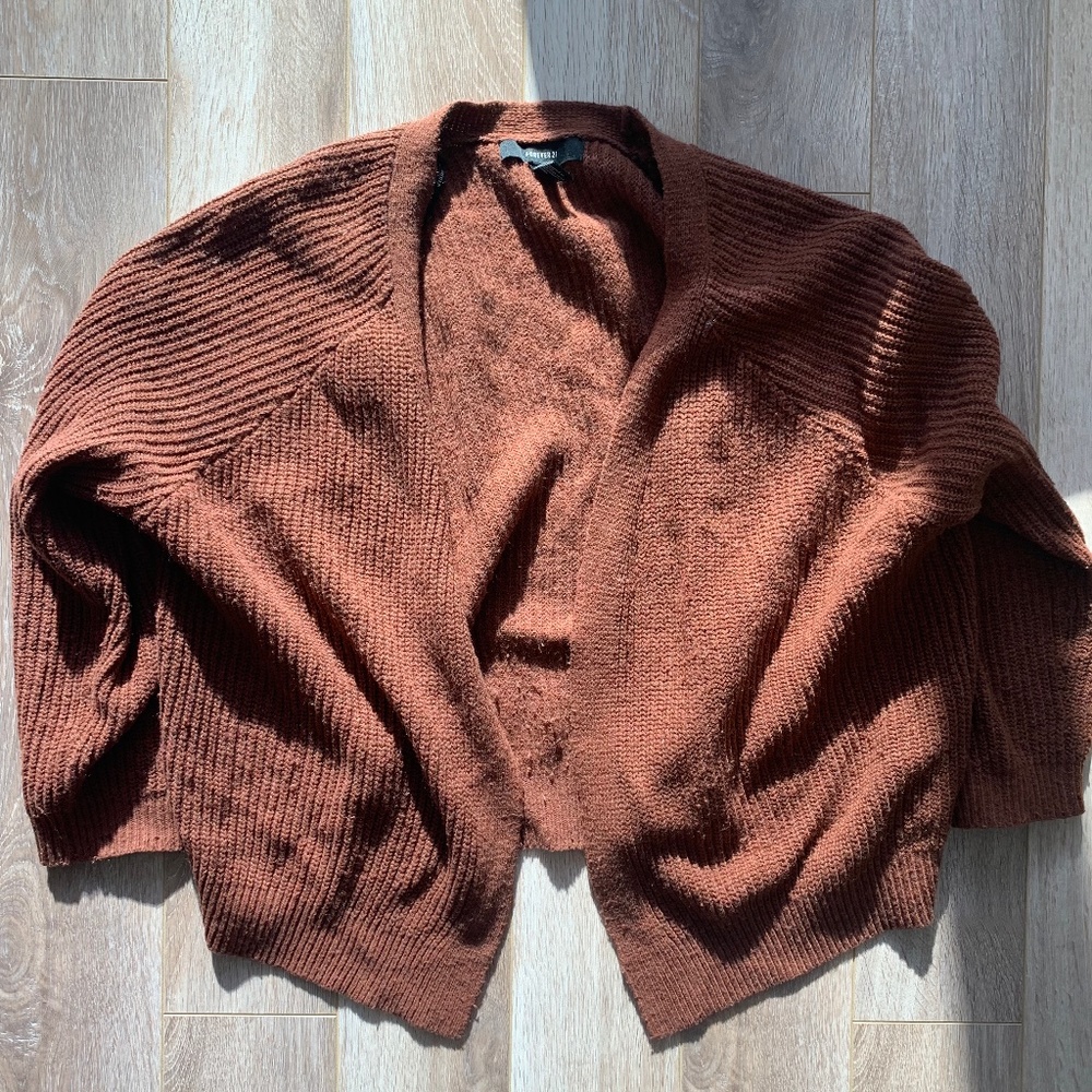 Brown Open Oversized Cardigan - Size S but fits like L - Used